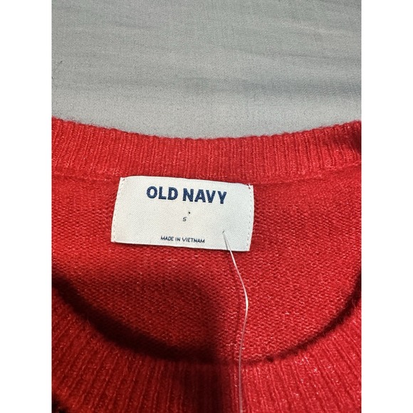 NWT Old Navy Sweater Women's  Red Black Buffalo Plaid Pullover‎ Knit Top S - Picture 4 of 9